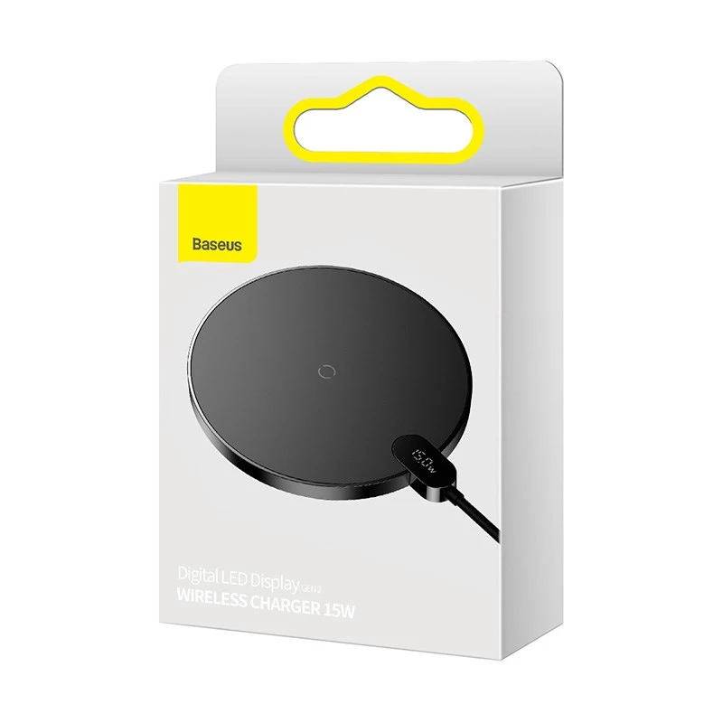 Carregador Baseus CCED000001 para dispositivos móveis auscultadores, smartphone preto USB carregamento sem fios para interior