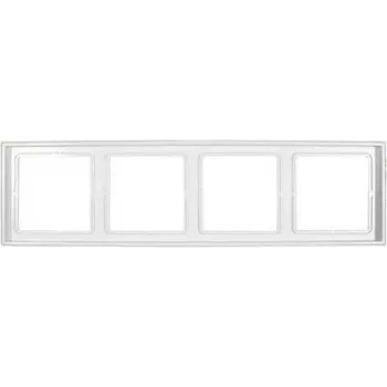 Placa de parede / tampa de interruptor Jung LS 984 WW, branco, duroplasto, sem parafusos, 81×294 mm