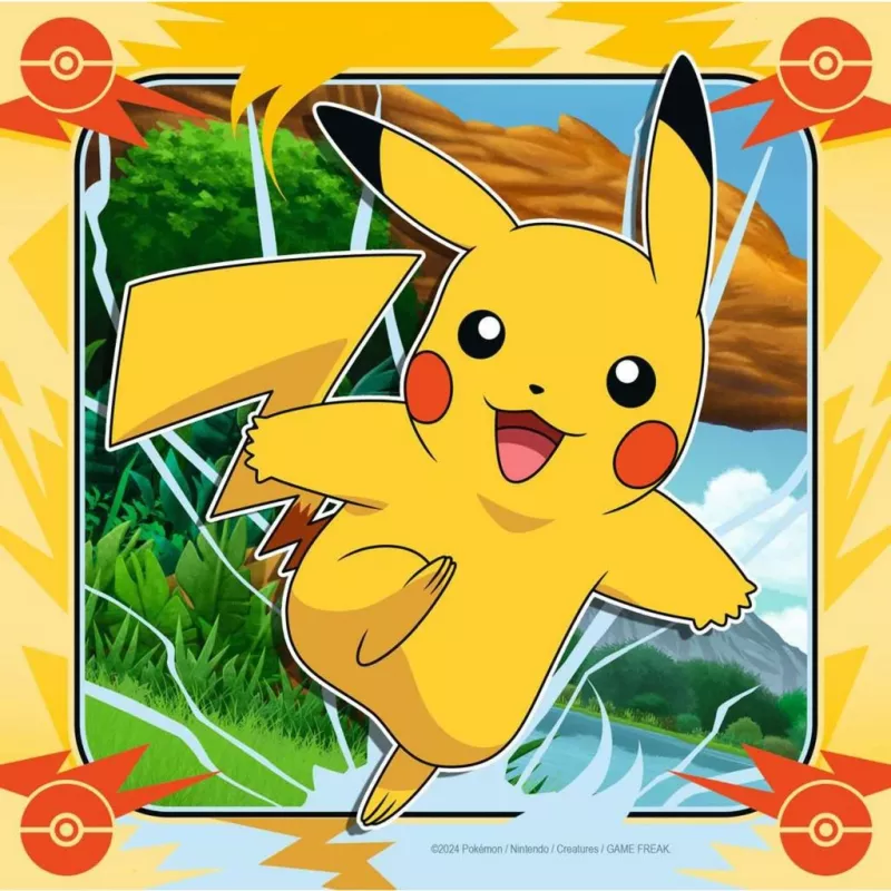 Puzzle Ravensburger Pikachu, Charizard e Eevee — 147 peças, a partir dos 5 anos, 210 × ? mm