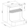 Caixa de arrumação/organizador Ergo Office para secretária com compartimento para acessórios, branco, máx. 5 kg, ER-442