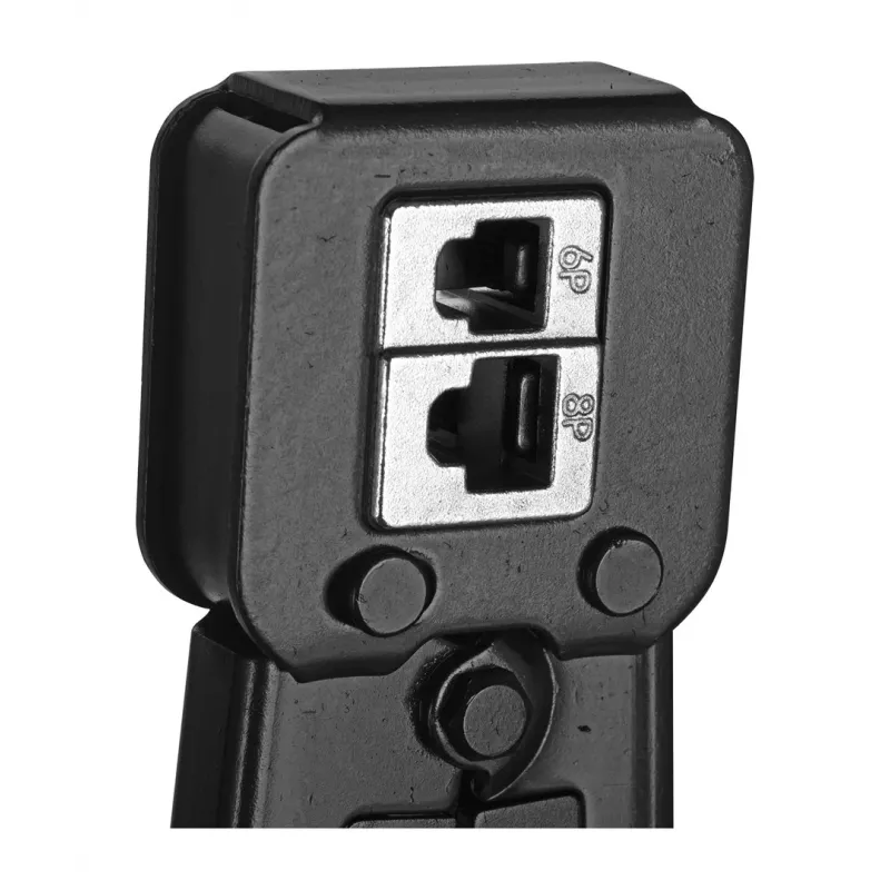 Alicate de cravar Alantec NI040 para fichas RJ-45, construção em aço, punhos em plástico, preto/azul