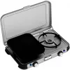 Fogão de campismo com grelhador portátil Campingaz 2213311, 2 zonas, 5,4 kg, 490×350 mm, preto/cinzento/prateado