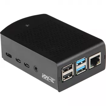 JOY-IT RPI CASE ALU06 - caixa para Raspberry Pi 4, alumínio, preto (RB-ALUCASEP4+06)