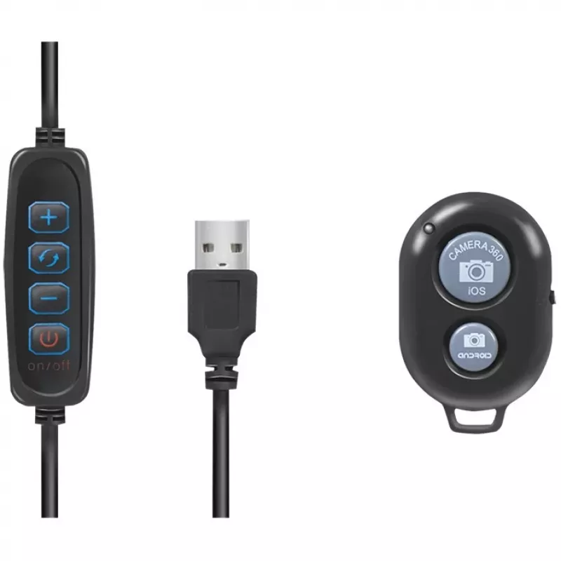LogiLink Tripé com anel de luz para smartphone com disparador remoto para smartphones de 10,16 cm - 17,78 cm (4 - 17,80cm (7)), - 1 unidade (AA0152)