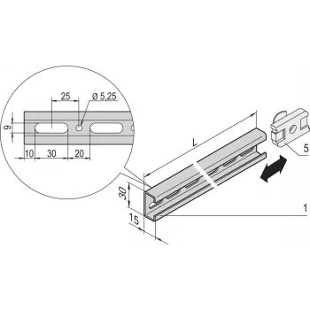 SCHROFF C-SCHIENE F.600W SCHRANK 450L 4X - Acessórios para rack (22114455)