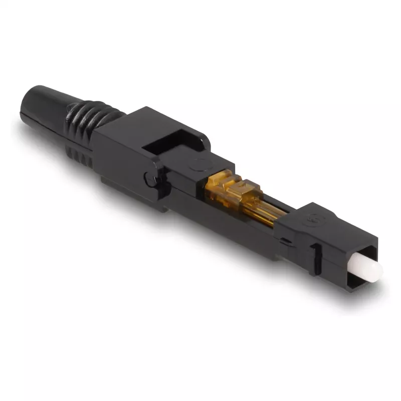 Conector rápido de fibra ótica DeLOCK SC simplex macho APC para montagem no local