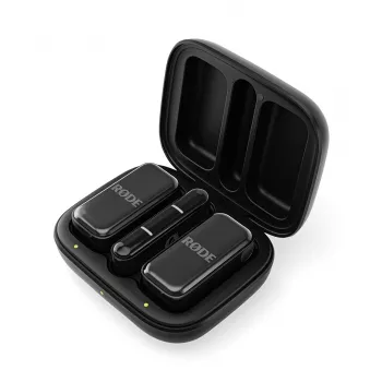 Sistema de microfone sem fios Rode Wireless Micro Lightning — omnidirecional, 48 kHz, 24 bits, alcance de 100 m, bateria de 7 h