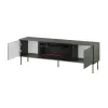 Móvel de TV com lareira Cama Meble TRESSE 180x40x54,5 cm — tampo verde mate, aglomerado