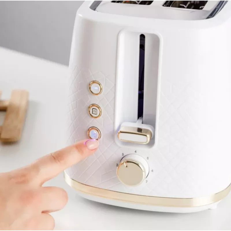 Torradeira Taurus TO800P 2 fatias 800 W branco com controlo por botões e botão rotativo