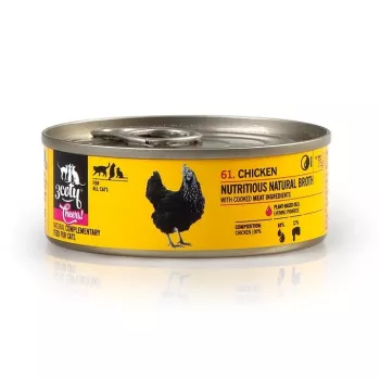 Comida húmida para gatos 3coty Chicken Cheers 75 g — alimento completo para gatos adultos, porção individual, 12% proteína, 7,5% gordura, 80% humidade