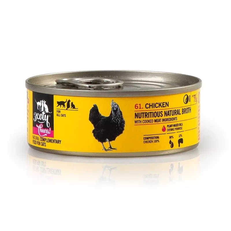 3Coty Chicken Cheers! comida húmida complementar para gatos 75 g