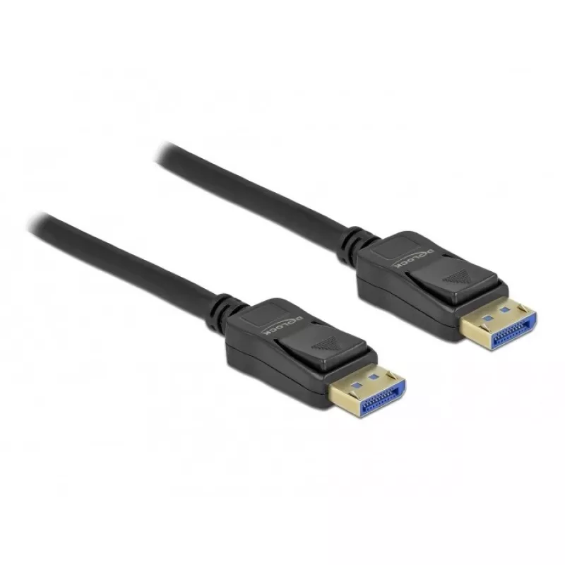 Cabo DisplayPort Delock - DisplayPort (M) a DisplayPort (M) - DisplayPort 2.0 - 3,0 m - Suporta 10K 60 Hz (10.240 x 4320) - preto (80263)