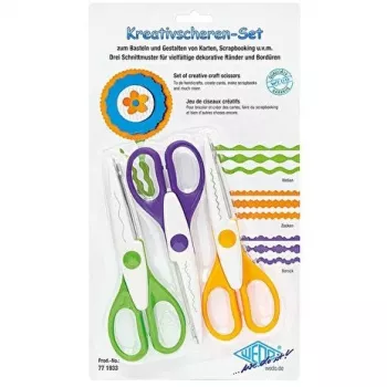 Conjunto de tesouras WEDO 77 1933 tesouras de escritório/artesanato universal corte reto 160 mm, 3 unid., multicolorido