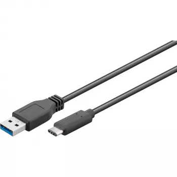 Wentronic Goobay Cabo USB 3.0 SuperSpeed > USB-C™, preto, 2 m - ficha USB 3.0 (Type A) > ficha USB-C (71221)
