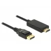 Adaptador de cabo de vídeo DeLOCK 85318 DisplayPort para HDMI 3m preto