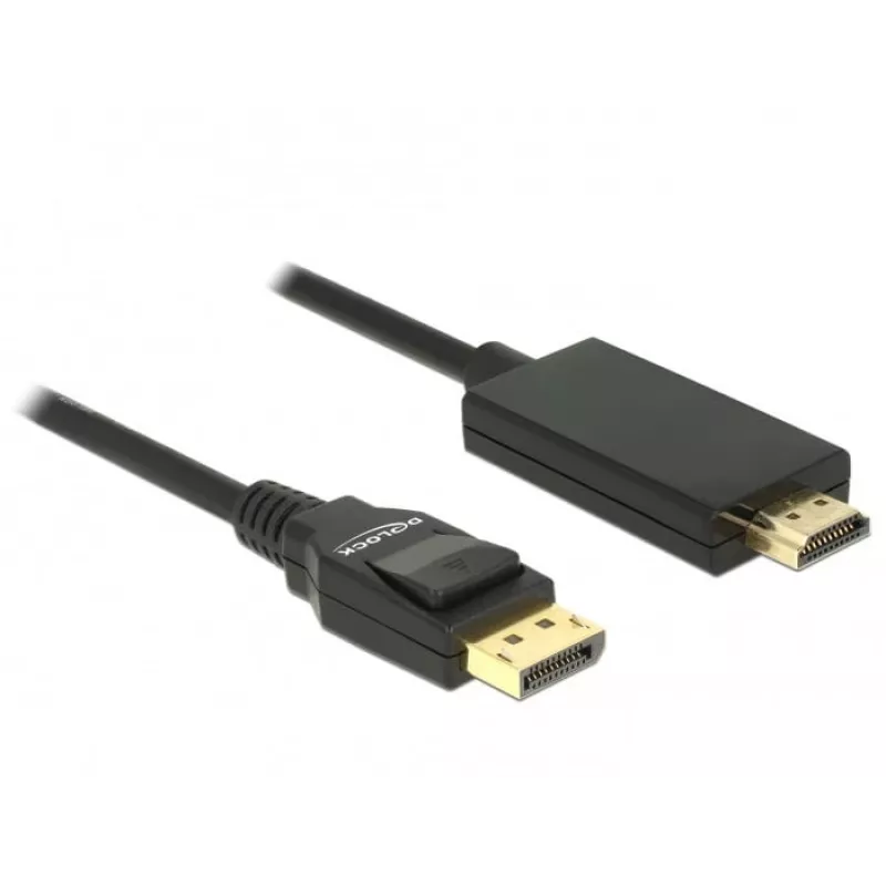 Adaptador de cabo de vídeo DeLOCK 85318 DisplayPort para HDMI 3m preto