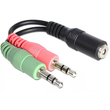 Delock - Adaptador de áudio - ficha jack mini estéreo fêmea para ficha jack mini estéreo macho - 12 cm