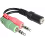 Delock - Adaptador de áudio - ficha jack mini estéreo fêmea para ficha jack mini estéreo macho - 12 cm