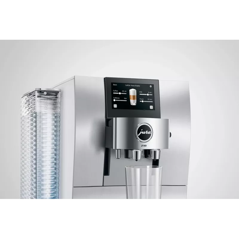 Máquina de café expresso automática JURA Z10 (EB) — depósito de água de 2,4 L, moinho integrado, 1450 W, alumínio/branco