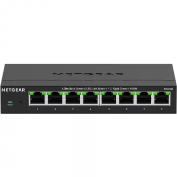 NETGEAR MS308 não gerido 2.5G Ethernet (100/1000/2500) preto