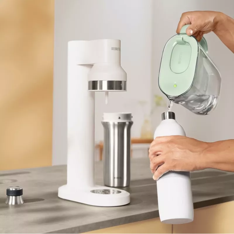 Brita sodaTRIO 1046738 garrafa para carbonatador, aço inoxidável, 0,65 l, branca