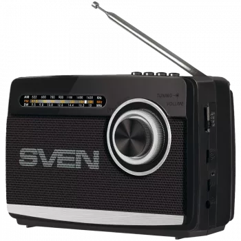 Altifalante SVEN SRP-155, preto (3W, Bluetooth, FM/AM/SW, USB, microSD, lanterna, bateria)