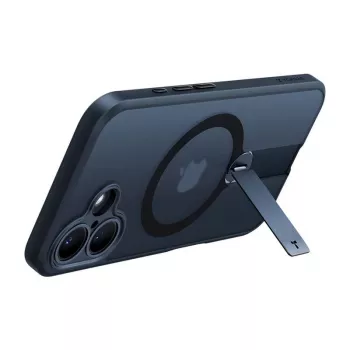 Capa de proteção Torras Pstand Spin para iPhone 16 Plus – preto, suporte dobrável, proteção fina
