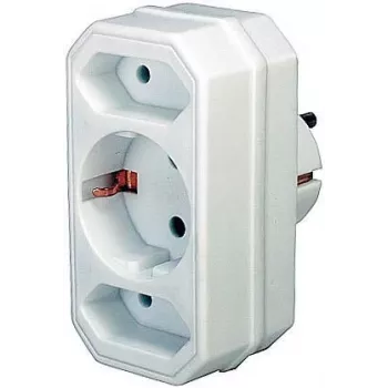 Adaptador de rede Brennenstuhl 1508050 com 2 + 1 tomadas branco