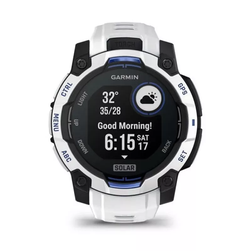 Garmin Instinct 3 Solar smartwatch, 45 mm, Black/Stone White, bracelete de silicone (010-02934-03)