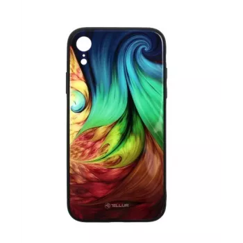 Capa para telemóvel Tellur Cover Glass Print para iPhone XR Mesmeric – capa protetora traseira robusta com impressão em vidro