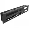 DeLOCK - Placa de encaminhamento de cabos para armário elétrico - preto - 2U - 48,3 cm (19) (66553)