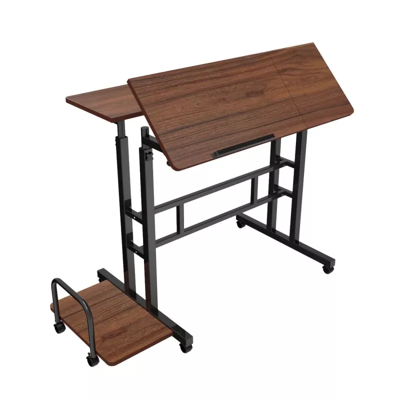 Mesa móvel para portátil Maclean, preto, 80x60 cm, máx. 50 kg, ajustável em altura 67-115 cm, MC-124 B