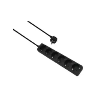 Extensão elétrica helos CLASSIC 6 tomadas, preto, 1,5 m cabo