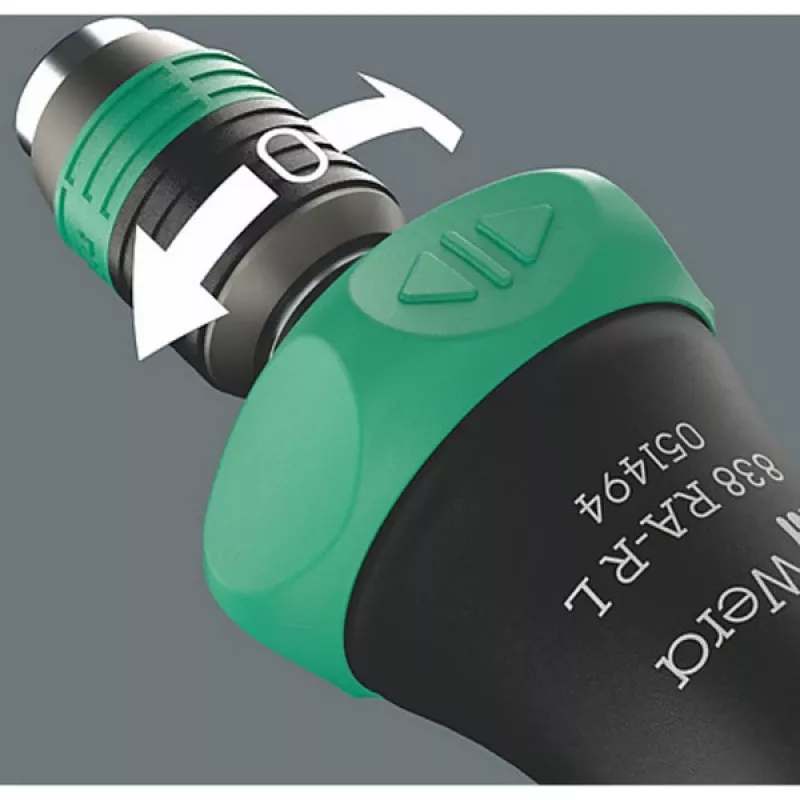 Suporte de bits Wera 838 RA-R L com catraca 1/4