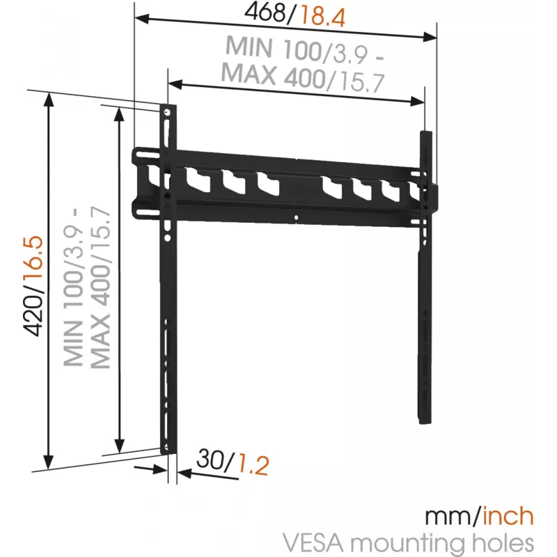 Vogels | Suporte de parede | MA3000-A | Fixo | 32-55 polegadas | Capacidade máxima 60 kg | preto