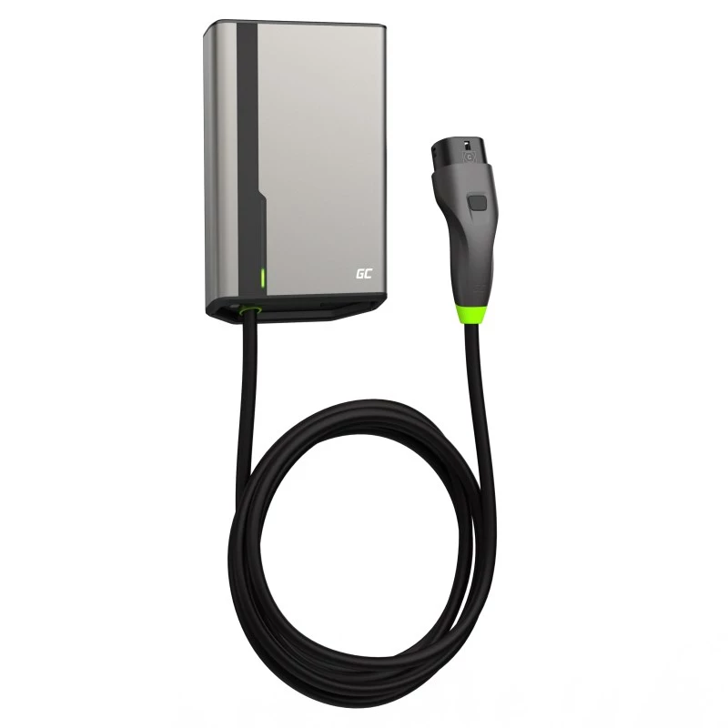 Green Cell HabuDen EVGC021B2250 Wallbox carregador para veículos elétricos 22 kW 32A, Type 2, cabo de 5 m, NFC, Bluetooth, Wi-Fi, alumínio