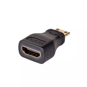 Adaptador HDMI Akyga AK-AD-04, conector fêmea HDMI para conector macho Mini-HDMI, preto