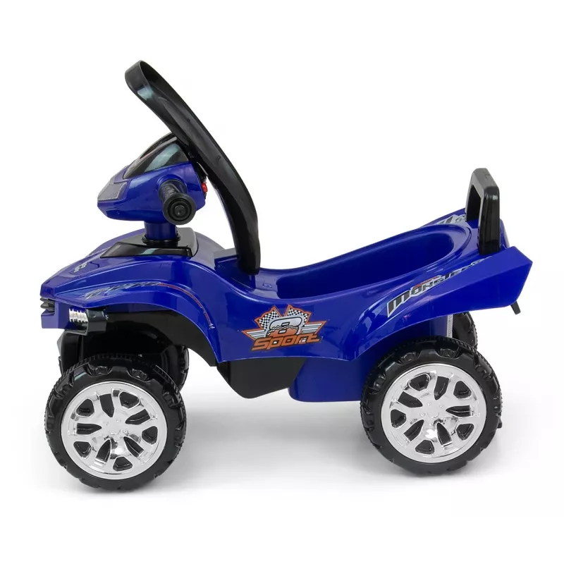 Veículo deslizante Milly Mally Ride-on Monster Navy — veículo deslizante com assento para criança, altura de assento baixa