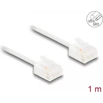 Cabo de rede DeLOCK RJ45 Cat.6 UTP ultra fino 1 m branco
