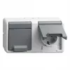 Tomada (Schuko) Gira 478130 — 2 tomadas horizontal de superfície, cinzento