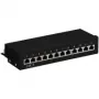 Wentronic Goobay CAT 6 Mini/Desktop Patch Panel, 12 portas, preto - STP blindado, preto (69307)