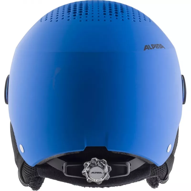 Capacete ALPINA ZUPO VISOR QLite — Capacete de Esqui para Criança, Casco Rígido, 54–58 cm, Visor Integrado, Run System Ergo Snow