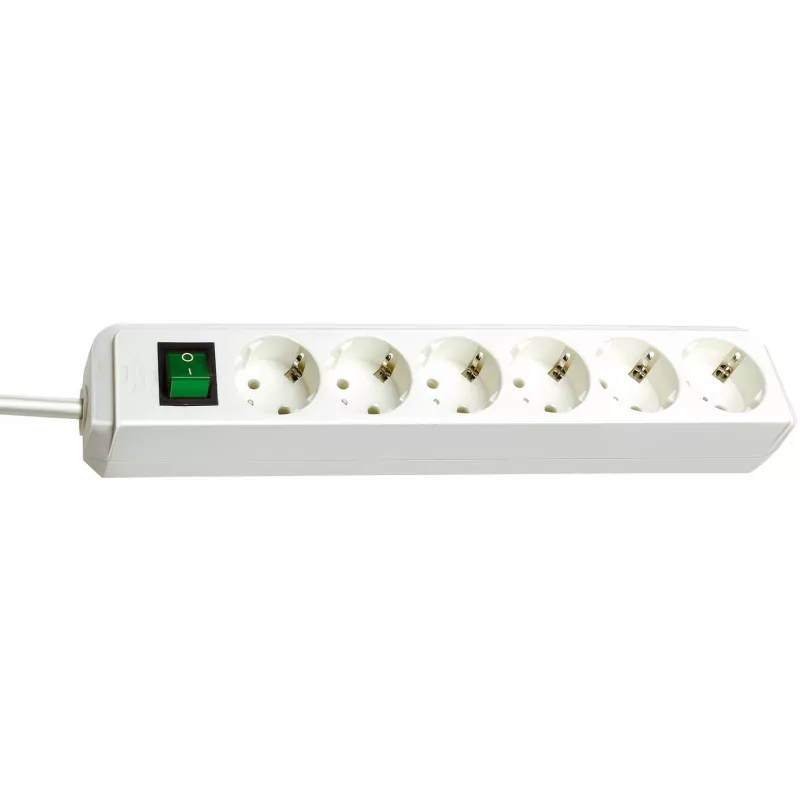 Brennenstuhl 1159520400 régua de tomadas 6 tomadas 45° branca com interruptor 3 m cabo H05VV-F3G1,5 POS-Reiter (1159520400)