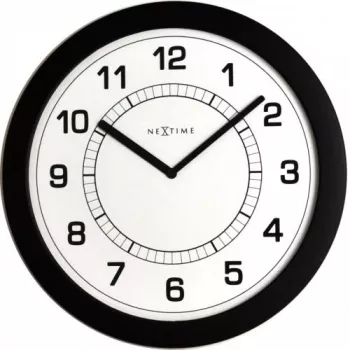 NeXtime Relógio 3045zw Super Slim, Ø28 cm, parede, preto