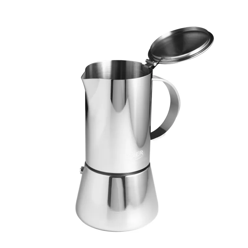 Máquina de café expresso Adler AD 4419 — caixa em aço inoxidável, tamanho compacto