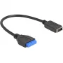 Cabo USB DeLOCK ficha macho-conector fêmea para USB Type-E Key A interno 25 cm