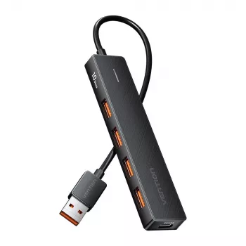 Hub multiporta 5 em 1 Vention CHOBB USB 3.2 Gen 2 — 5 portas (4× USB 3.2 Gen 2 Type-A, 1× USB 3.2 Gen 1 Type-A), 0,15 m, ABS, preto