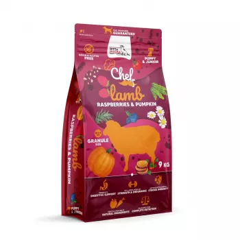 SYTA MICHA Chef Puppy Lamb, Framboesas e Abóbora - Comida seca para cães - 9kg