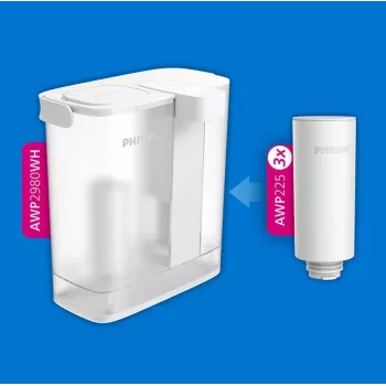 Cartuchos de filtro de água Philips AWP225S/5 pack de 3 – filtros de substituição amaciadores para dispensadores de água e máquinas de café