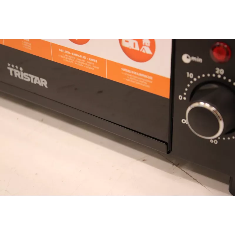 LIQUIDAÇÃO. Tristar OV-3615 Mini-forno, Preto | Tristar | Mini-forno | OV-3615 | 10 L | 800 W | Preto | EMBALAGEM DANIFICADA, FENDA IRREGULAR ENTRE O VIDRO E A MOLDURA DA PORTA